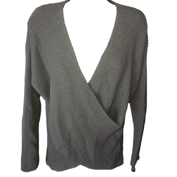 NWT Express Oversized Wrap Glitter Knit Long Sleeve Sweater - Picture 2 of 4